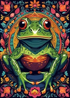 Colorful Frog Illustration