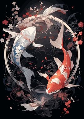 Japanese Koi Ying Yang