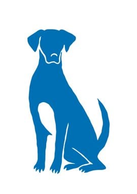 blue silhouette dog