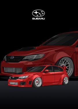 Subaru Impreza wrx sti red