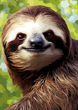 Pixel Art Cute Sloth