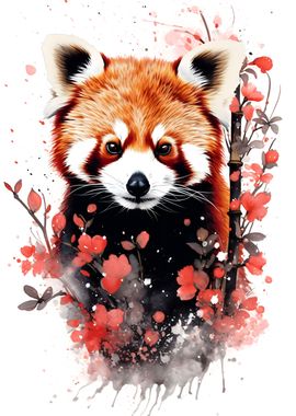 Red panda in watercolor