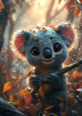 A Cute Cartoon Koala