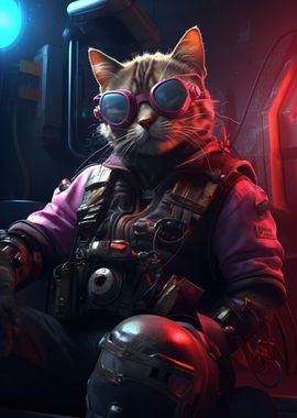 Cyberpunk Cat Human Boss