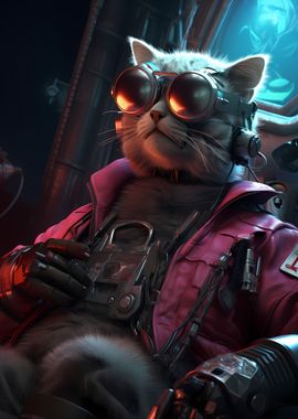 Cyberpunk Cat Human Boss