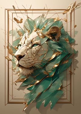 lion kintsugi art