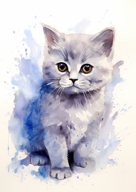 Cat in Watercolor