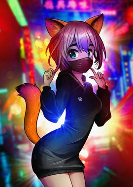 Cute Girl Anime Cat