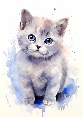 Cat in Watercolor