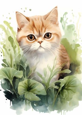 Cat in Watercolor