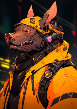 Cyberpunk Pig