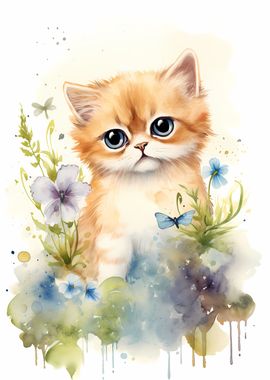 Cat in Watercolor