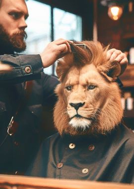 A Lion at the barbershop