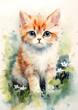 Cat in Watercolor