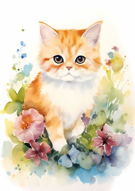 Cat in Watercolor