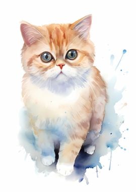 Cat in Watercolor