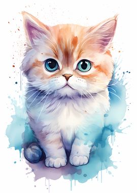 Cat in Watercolor