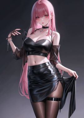 Anime Girl Pink Hair WAIFU