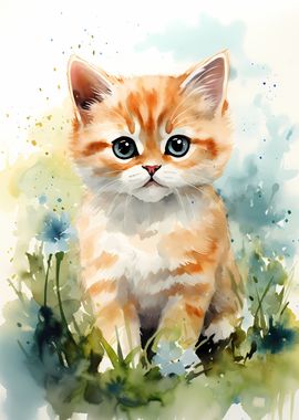 Cat in Watercolor