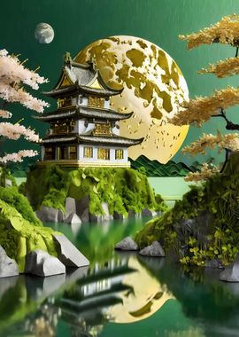 Abstract Japan Bonsai Tree