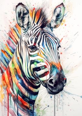 Zebra Abstract Watercolor