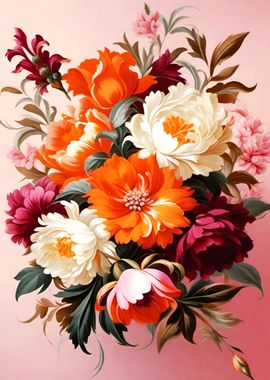 Victorian Pink Floral Art