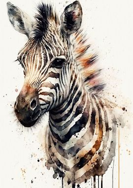 Zebra Abstract Watercolor