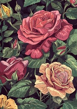 Rose Flower Drawing