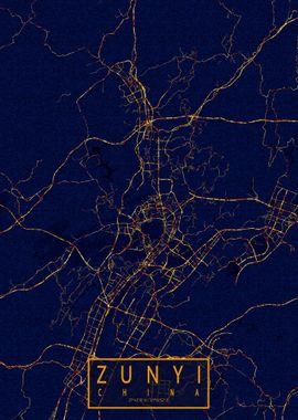 Zunyi Map City At Night