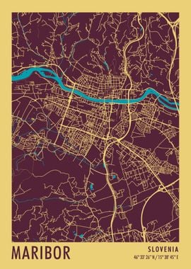 Maribor Vintage Map