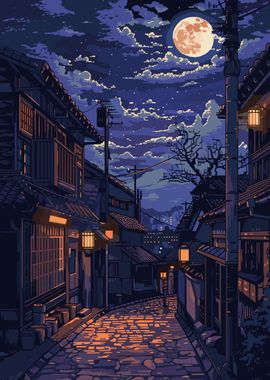 Kyoto Japan Pixel Art