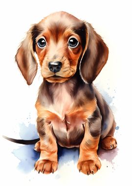 Dachshund in Watercolor