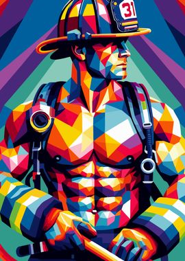 Firefighter wpap pop art