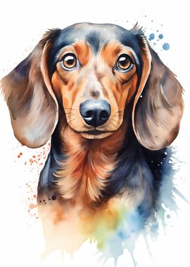 Dachshund in Watercolor