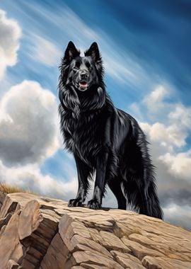 Black Old German shepherd 