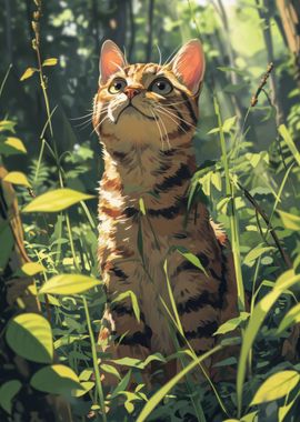 Cute Cat in Grass