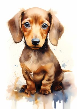 Dachshund in Watercolor