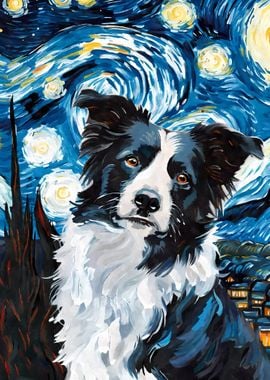 Border Collie Starry Night