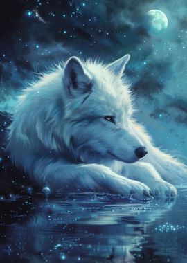 lonely white wolf