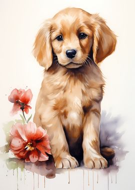 Cute Puppy in Watercolor