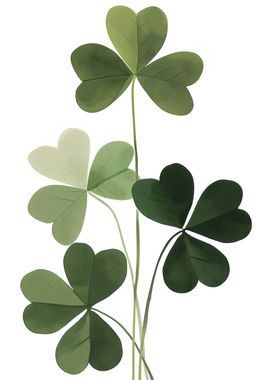 Minimalist Irish Clovers