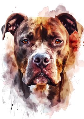 Pitbull Watercolor