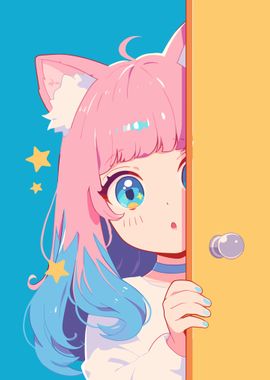 Kawaii Anime Girl Peeping