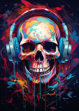 Skeleton With Headphones