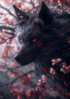 japanese black kitsune fox