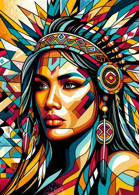 Native American girl wpap 