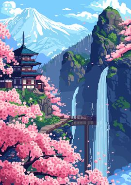 Cherry Blossom Pixel Art