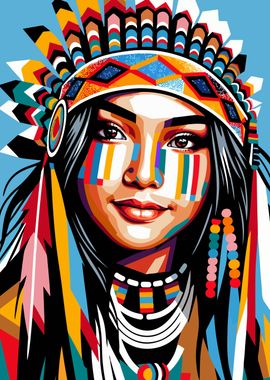 Native American girl wpap 