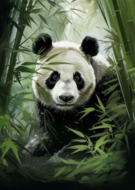 Panda in Bamboo Bliss