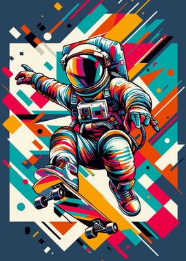 Astronaut skateboard wpap